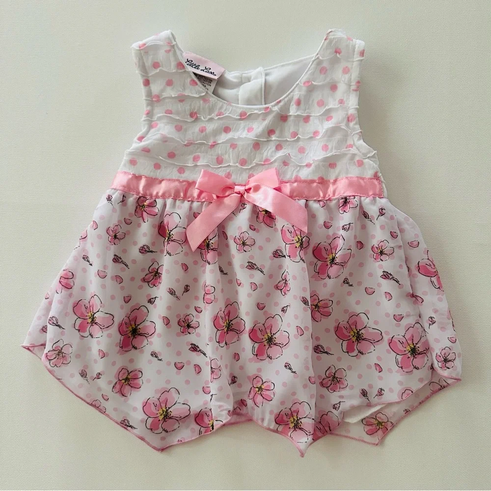 Little Lass 2T Toddler Girl Pink Floral Ruffle Top & Shorts Set Outfit Spring - Picture 2 of 9